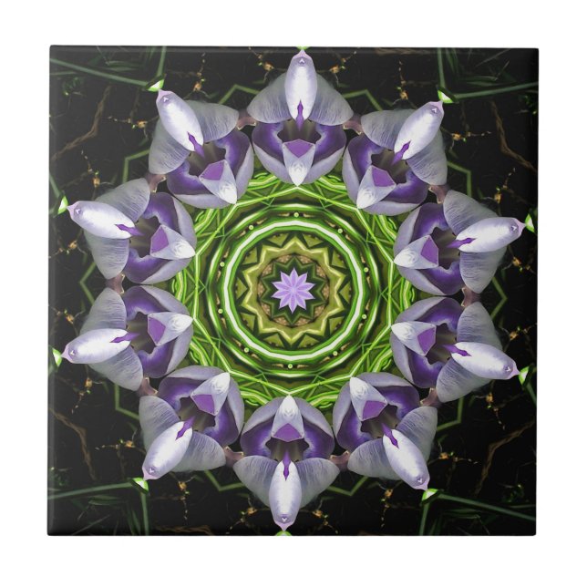 Azulejo De Cerâmica Flor Roxa (Frente)