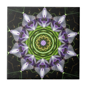 Azulejo De Cerâmica Flor Roxo