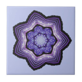 Azulejo De Cerâmica Flor Roxo Linda Abstrato Art