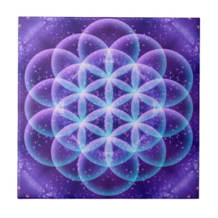 Azulejo De Cerâmica Flor sagrado da geometria da vida
