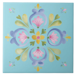Azulejo De Cerâmica Flor Única Amarela Delicada