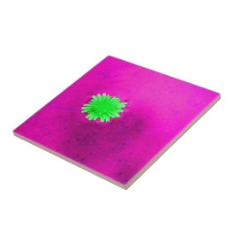 Azulejo De Cerâmica Flor Verde Claro Solitária