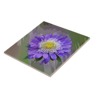 Azulejo De Cerâmica flor violeta azul
