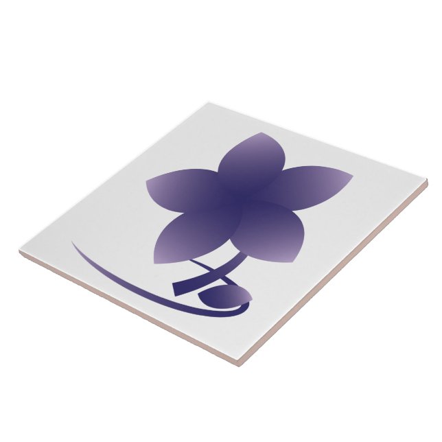 Azulejo De Cerâmica Flor violeta nb (Lateral)