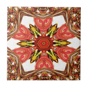 Azulejo De Cerâmica Flora de rabisco colorida coração estrela sem cost