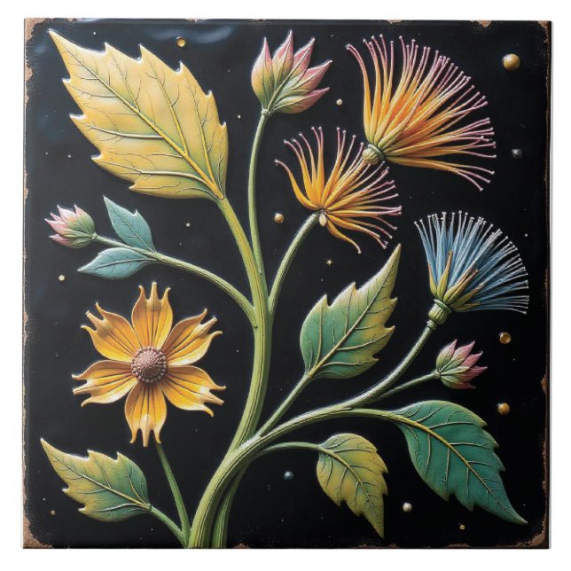 Azulejo De Cerâmica Flora do Filamento (Frente)