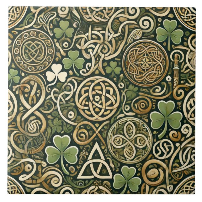 Azulejo De Cerâmica Floração Celta (Frente)