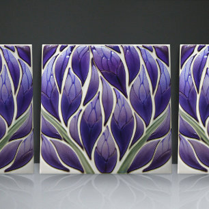 Azulejo De Cerâmica Floração de Jacarandá de Lisboa Inspirada no Art N