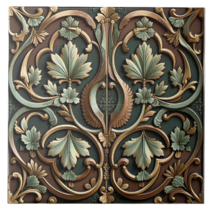 Azulejo De Cerâmica Floração de Pátina Caligráfica