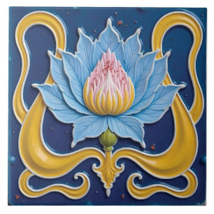 Azulejo De Cerâmica Floração Estilizada na Natureza
