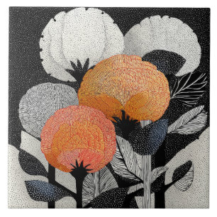 Azulejo De Cerâmica Floração Noturna no Planeta Vermelho #2