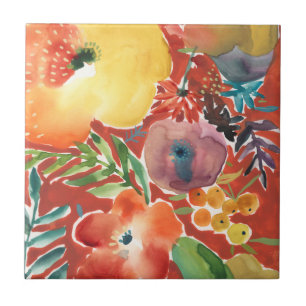 Azulejo De Cerâmica Florais Abundantes III