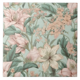 Azulejo De Cerâmica Florais Pastel Lírios