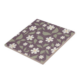 Azulejo De Cerâmica Florais Vintage para Casa Moderna Sage e Ameixa