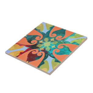 Azulejo de cerâmica floral