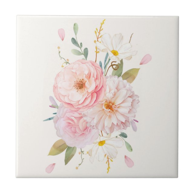 Azulejo de cerâmica floral (Frente)
