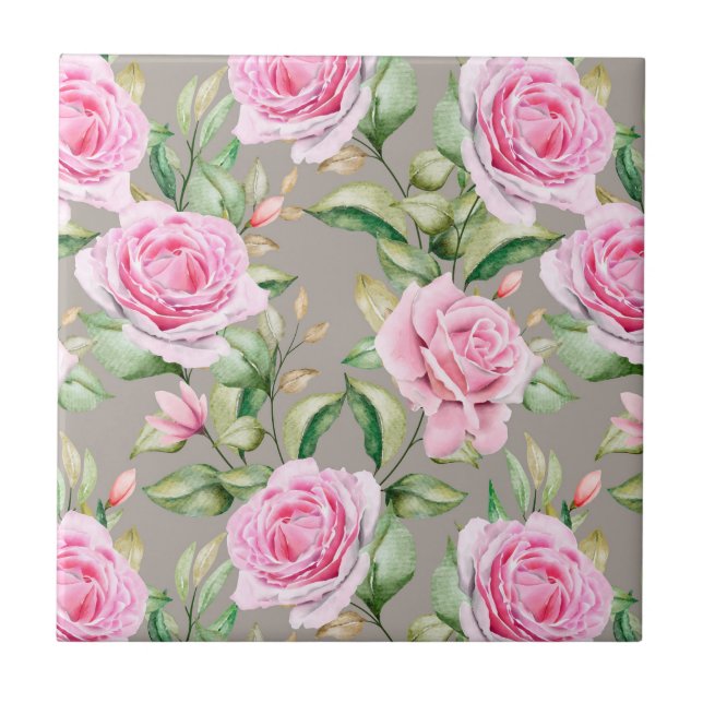 Azulejo de cerâmica floral (Frente)