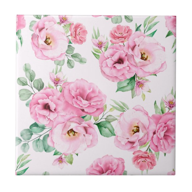 Azulejo de cerâmica floral (Frente)