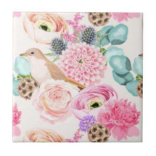 Azulejo de cerâmica floral