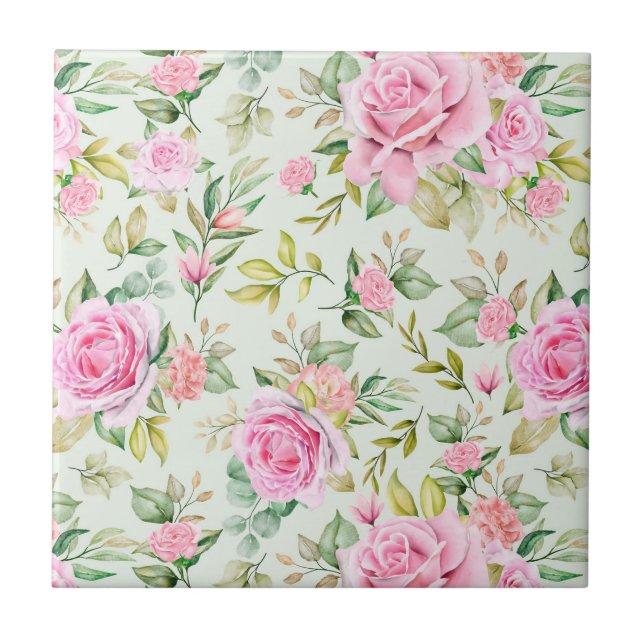 Azulejo de cerâmica floral (Frente)