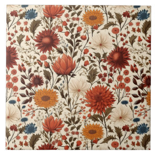 Azulejo De Cerâmica Floral Botânico de outono Moderno