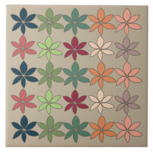 Azulejo De Cerâmica Floral Colorida
