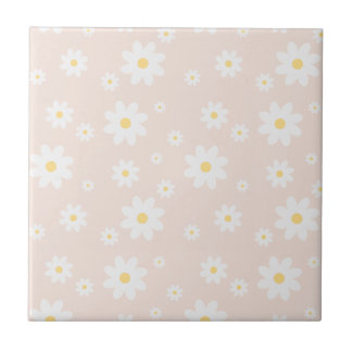 Azulejo De Cerâmica Floral de Margarida Branca Simples