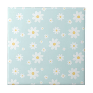 Azulejo De Cerâmica Floral de Margarida Branca Simples