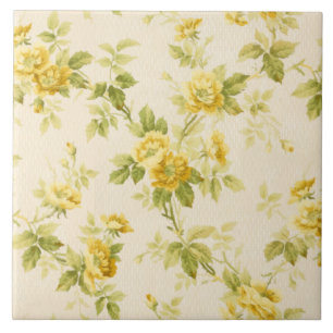 Azulejo De Cerâmica Floral de Ouro Amarelo Bonito