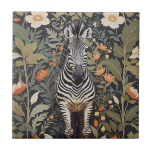 Azulejo De Cerâmica Floral de Zebra Selva