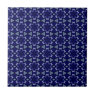 Azulejo De Cerâmica Floral Digital Marinho