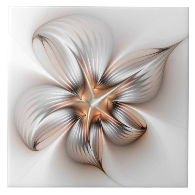 Azulejo De Cerâmica Floral Elegance Modern Abstract Fractal Art (Frente)