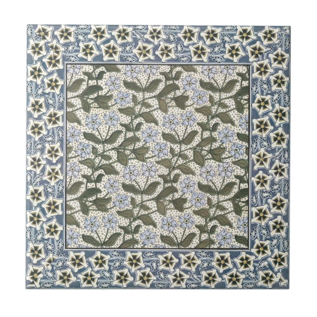 Azulejo De Cerâmica Floral Elegante Bonito da Flor de Verão (Frente)