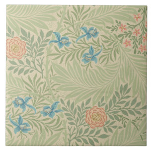 Azulejo De Cerâmica Floral Foliage Vintage William Morris Larkspur