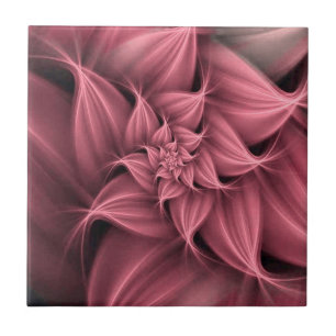 Azulejo De Cerâmica Floral Fractal Rosa Incrível