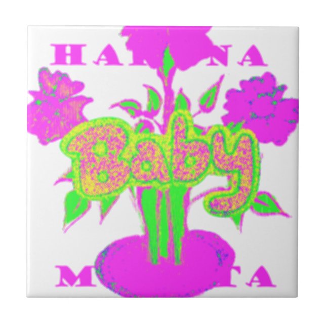 Azulejo De Cerâmica Floral Inspiracional Belo e Incrível Bebê (Frente)