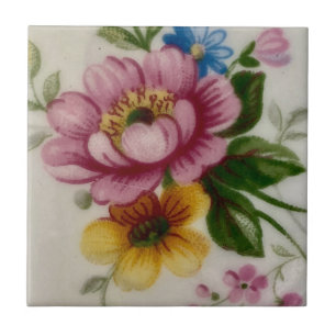 Azulejo De Cerâmica Floral Inspirado em Porcelana