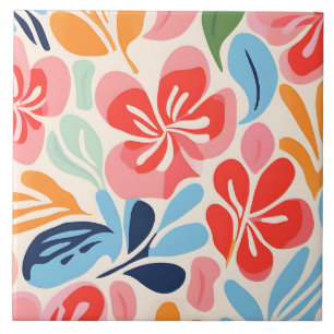 Azulejo De Cerâmica Floral inspirado pelo Matisse