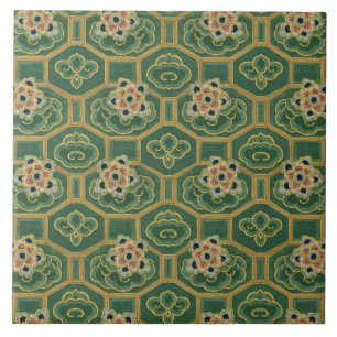 Azulejo De Cerâmica Floral japonês do vintage