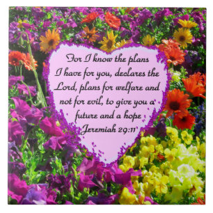 AZULEJO DE CERÂMICA  FLORAL JEREMIAH 29:11 FOTO DESIGN