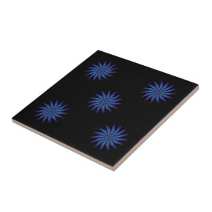Azulejo De Cerâmica Floral Livre Magnífico Verde Azul Roxo