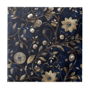 Azulejo De Cerâmica Floral Luxuoso 