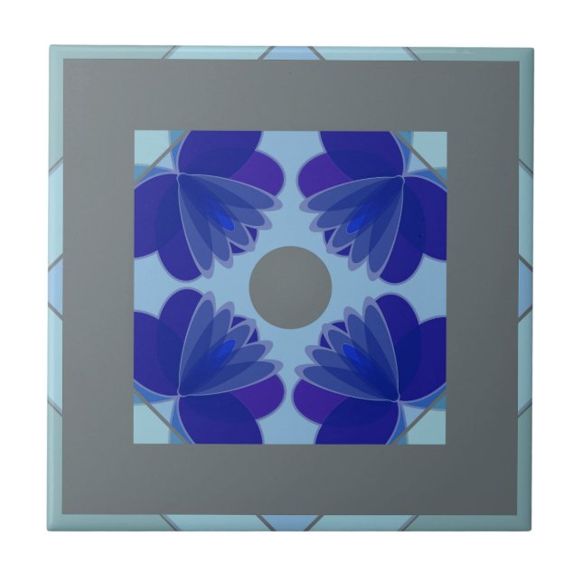 azulejo de cerâmica floral marroquina (Frente)