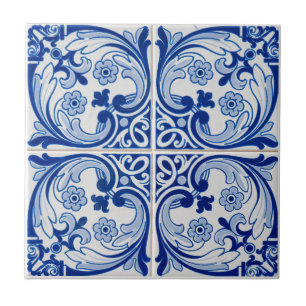 Azulejo De Cerâmica Floral Mediterrâneo 