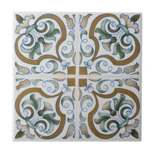 Azulejo De Cerâmica Floral Mediterrâneo