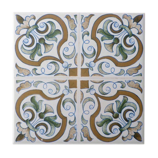 Azulejo De Cerâmica Floral Mediterrâneo  (Frente)