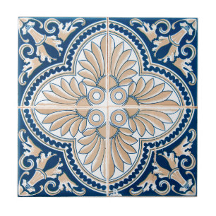 Azulejo De Cerâmica Floral Mediterrâneo 