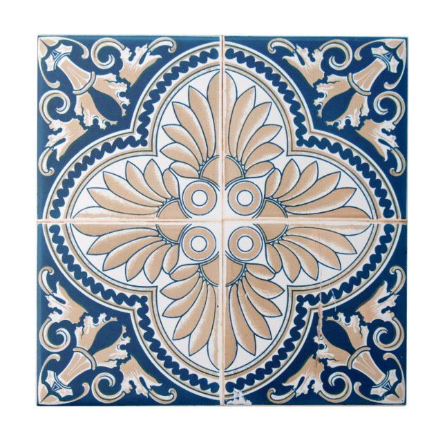 Azulejo De Cerâmica Floral Mediterrâneo  (Frente)