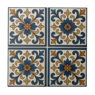 Azulejo De Cerâmica Floral Mediterrâneo