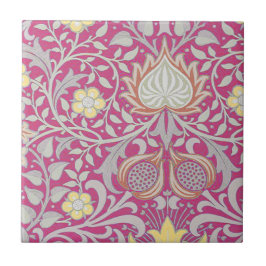 Azulejo De Cerâmica Floral Persa Rosa Vintage William Morris